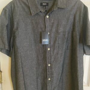 urban pipeline Men's Short Sleeve Button-Down Shirt - Charcoal Gray